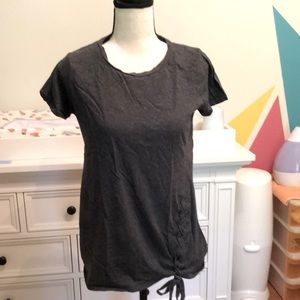 Grey Maternity Tee with Tie Side